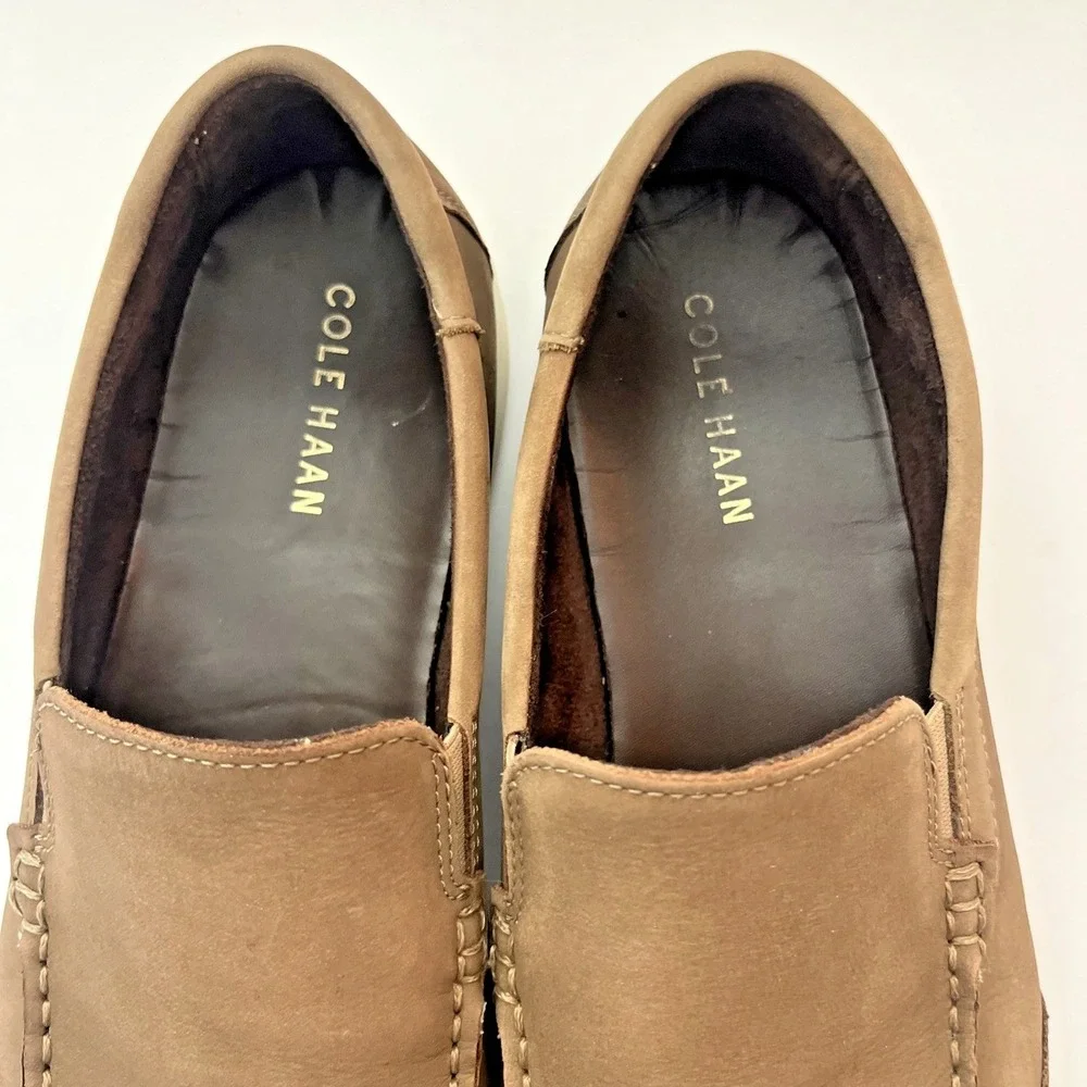 Cole Haan Shoes Men's Slip On Loafer Drivers 8.5M Tan Nubuck Preppy Coastal